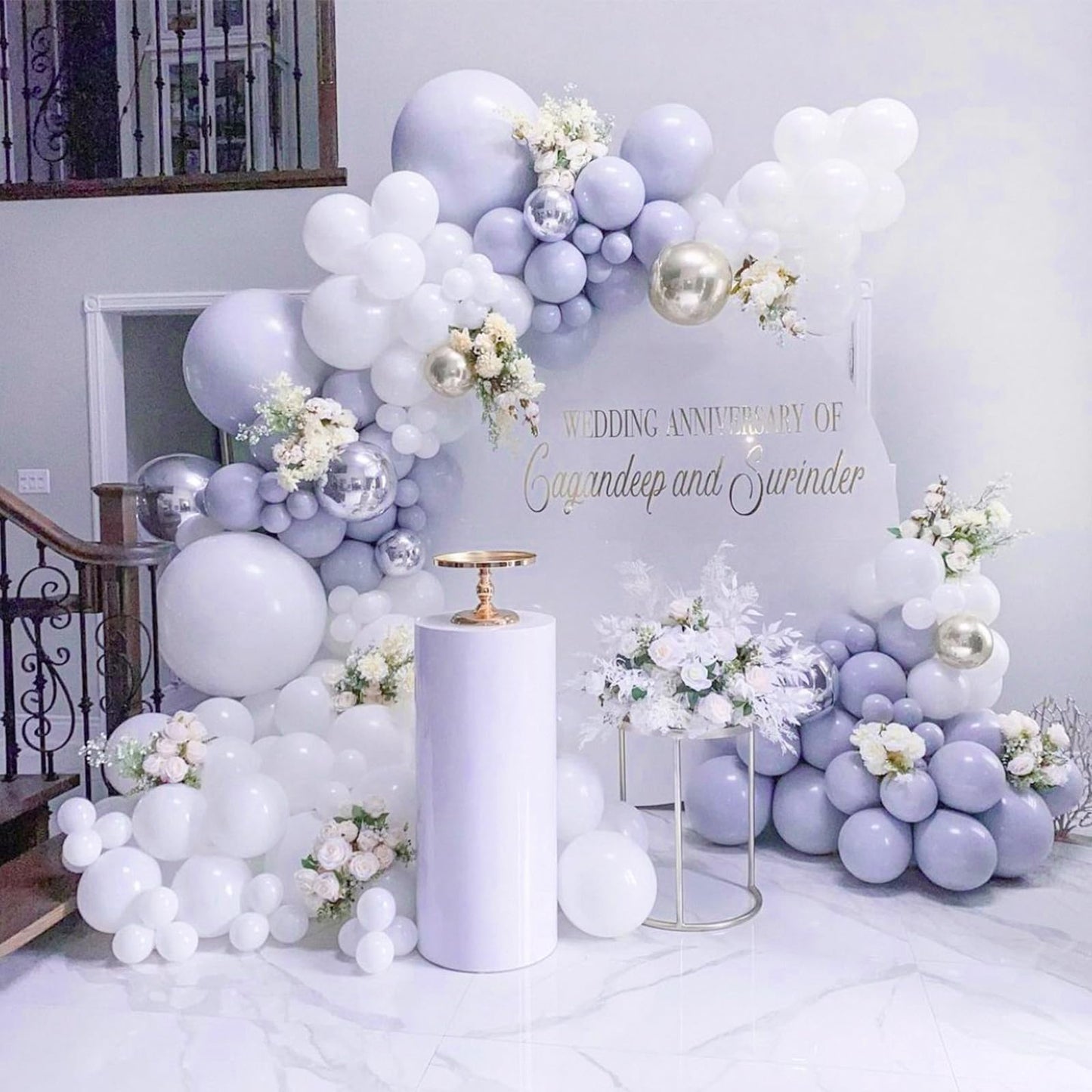 PartyWoo Dusty Blue Balloons, 140 pcs Pack, 18"/12"/10"/5" Rubber Balloons for Garland/Arch, Slate Blue, Boho Decor