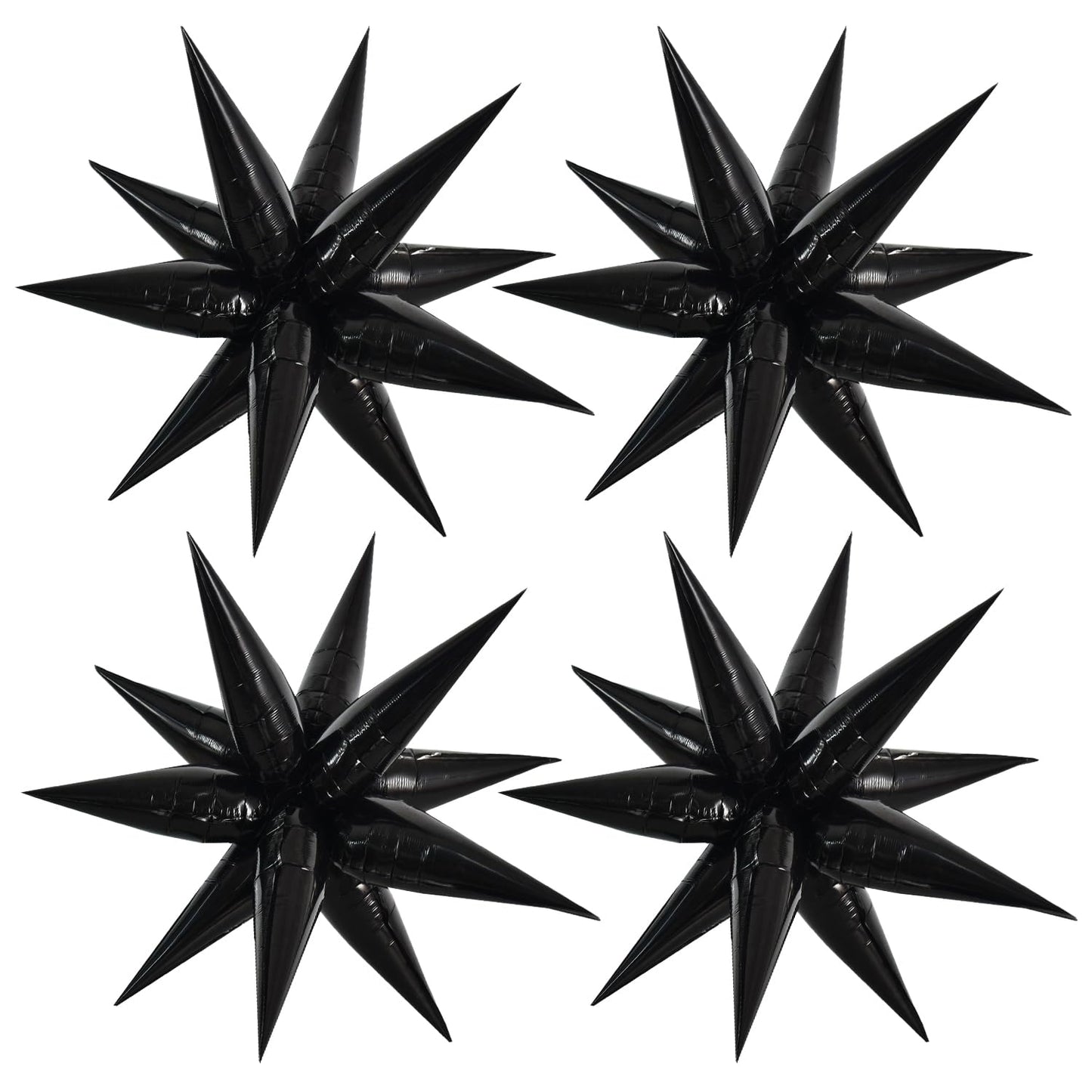 Toniful 26Inch 4D Black Explosion Star Foil Balloons 12Point Star Mylar Balloons For Party Decorations Backdrop Christmas New Ye