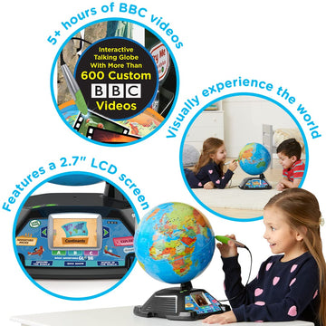 LeapFrog Magic Adventures Globe - Interactive Educational Globe for Kids, 2.7 LCD, Multicolour, Ages 5+, Games & Activities