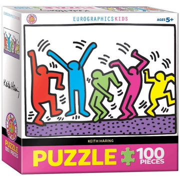EuroGraphics 100-Piece Puzzle - Dancing by Keith Haring - Cardboard Material - Model 6100-5552