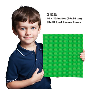 Bestoyz Building Bricks Baseplates Multipack, 32X32 Stud, 8 Pack Of Base Plates In Blue & Green, Base For Building Blocks Creations, 10X10 In. (25.5X25.5 Cm)