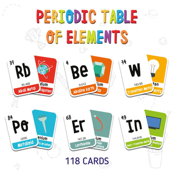Merka Periodic Table Flashcards, Periodic Table Of Elements For Kids, 118 Flash Cards An Engaging Way To Learn Science And Chemistry, Educational Flashcards, Homeschool Supplies