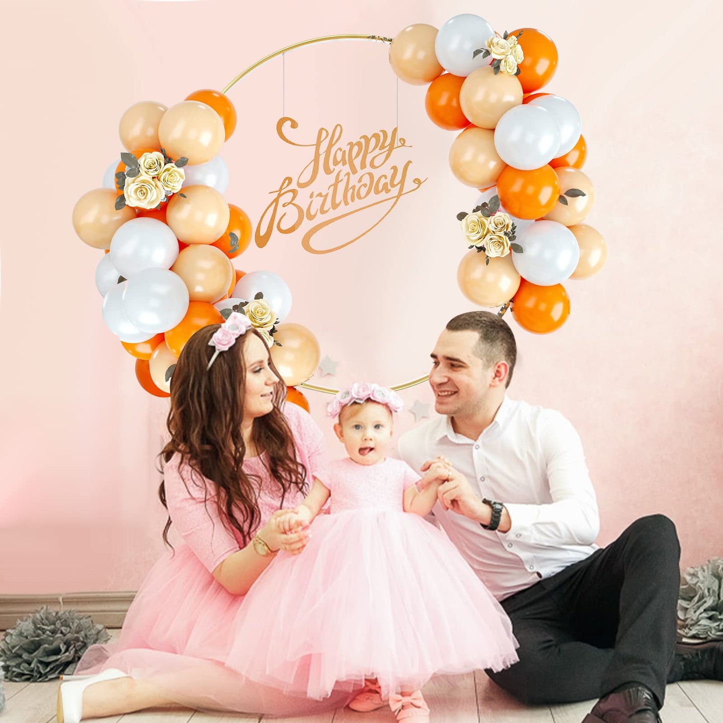 Balloons Orange And White, 50Pcs Orange Apricot White Latex Balloon, Orange White Party Balloons Birthday Balloons Decoration Fo