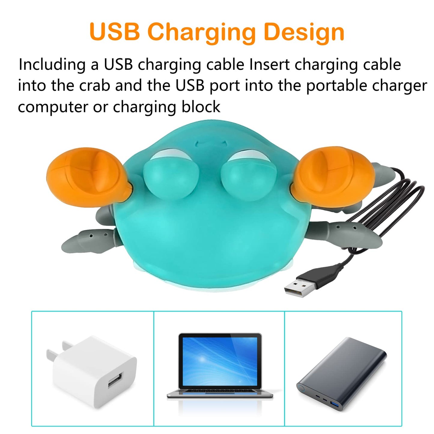 Plnmlls Crawling Crab Baby Toy,Tummy Time Baby Toys Build In Rechargeable Battery With Music And Led Light Will Automatically Avoid Obstacles For Toddler Interactive Development Toy