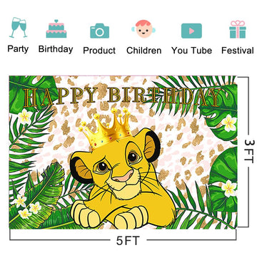 The Lion King Backdrop for Birthday Party Decorations, Wild Jungle Background for Baby Shower Party Cake Table Decorations Suppl