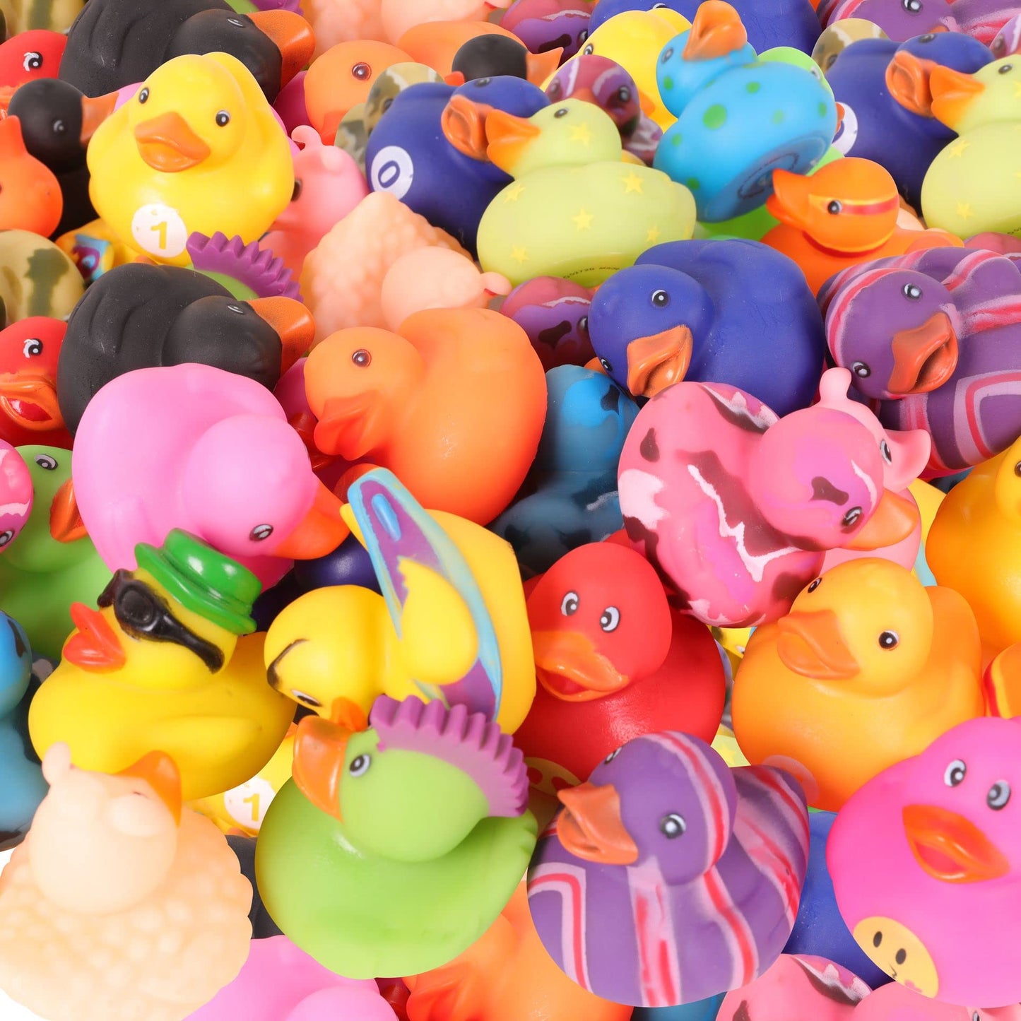 50-Pack Assorted Rubber Ducks Baby Bath Toys I Baby Shower Mini Rubber Ducks In Bulk I Baby Pool Jeep Ducks For Toddler Party Favors I Kids Infant Bathtub Toys Rubber Duckies I Baby Pool Birthday Gift