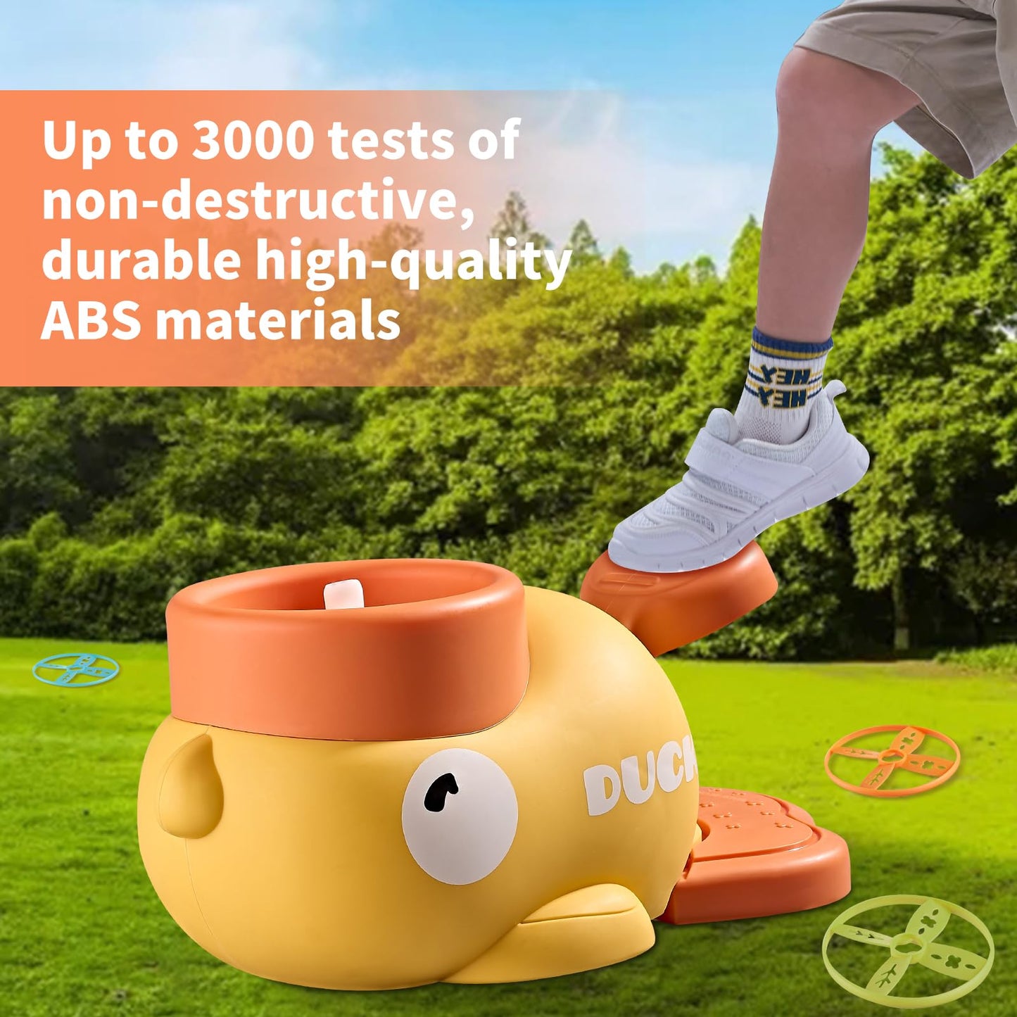 Outdoor Toys,Toys For Age 5-7,Outside Toys For Kids,Yellow Duck Disc Launcher,Flying Disc Chasing Games,Fun Family Yard Activiti