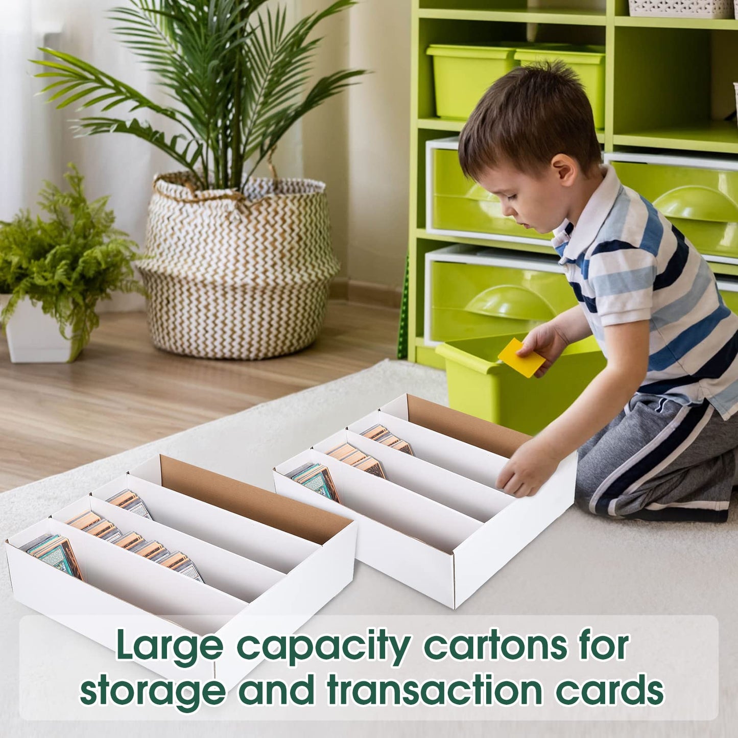 Yexiya 10 Pcs 3200 Count Sports Card Storage Boxes White Trading Card Box Collectible Trading for Soccer Baseball Game