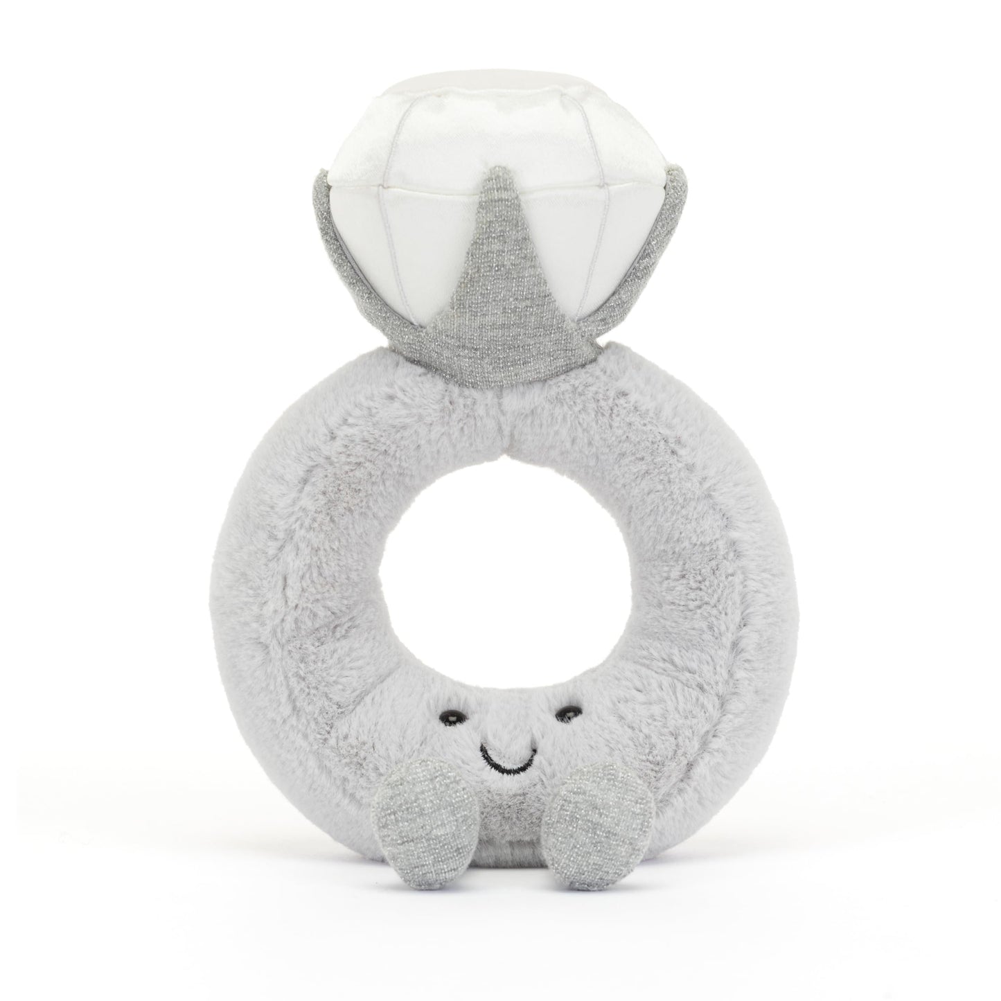 Jellycat Amuseables Diamond Ring Stuffed Toy, 8 Inches | Wedding Ring Plush | Engagement And Wedding Gift