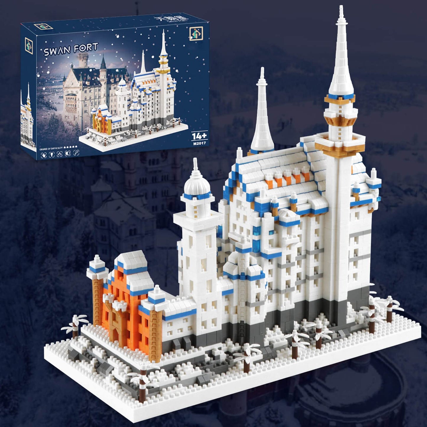 Vziimo Germany Swan Stone Castle Micro Building Blocks Set, Famous World Architecture Model Creative Collection Building Toys For Adults And Kids 14+ (2800? Pieces)