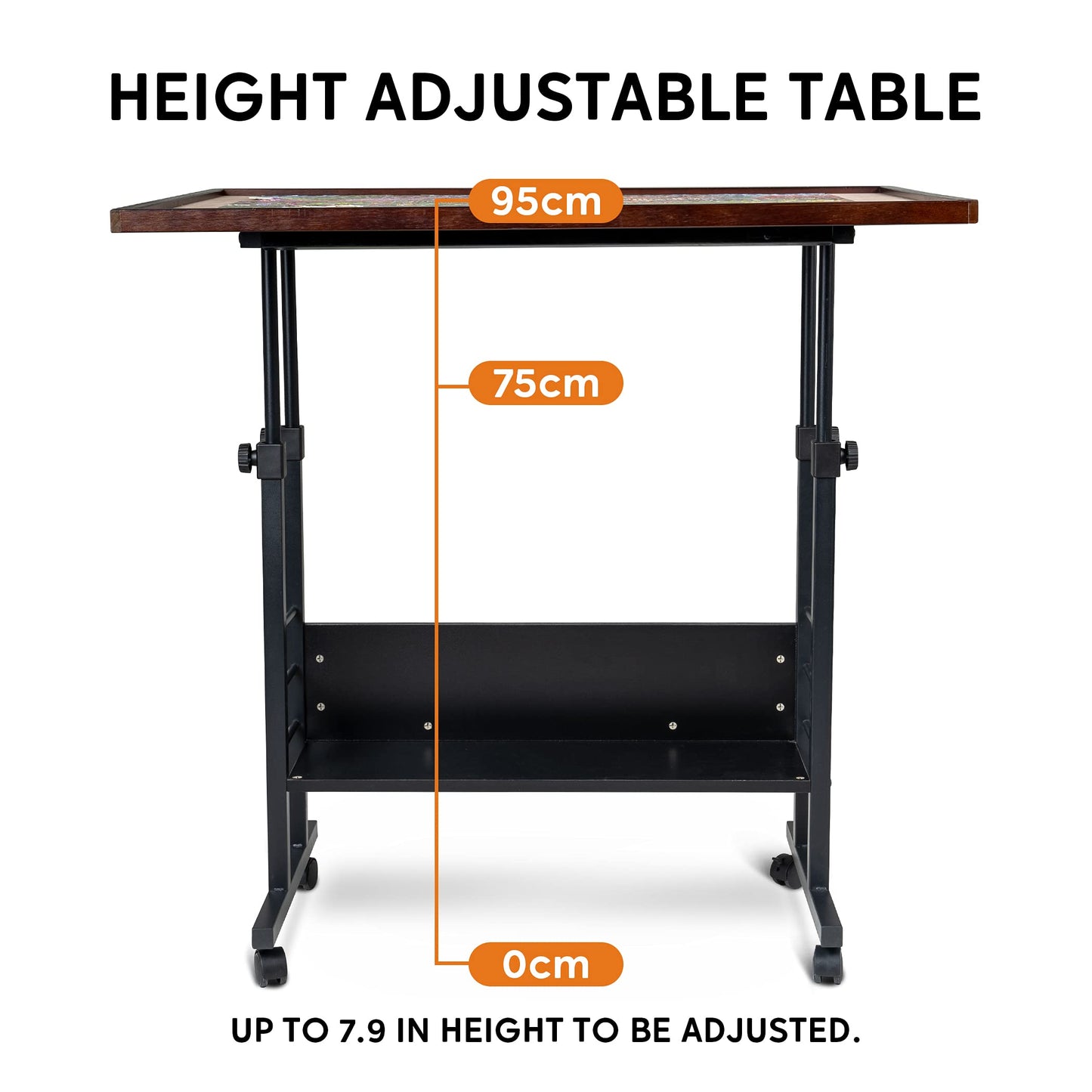 Becko Us Tilting Puzzle Table With Cover Mat, Jigsaw Puzzle Board With 5 Tilt Angle & Height Adjustment, Portable & Movable Tables With Storage For Adults, Easy To Move, For 1500 Piece Jigsaw Puzzles
