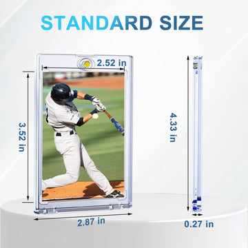 ToBeAce 60ct Magnetic Card Holders 35pt One Card Touch Holder for Trading Cards Baseball Card Protectors Sleeves Hard Plastic Magnetic Card Case for Sports Cards Game Cards