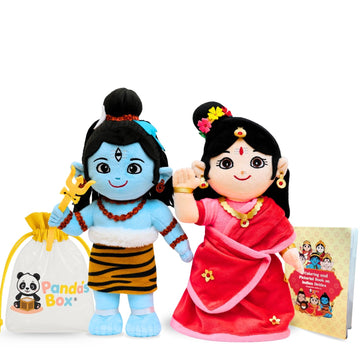 PandaS Box Lord Shiva And Parvati Duo | Soft Plush Toys | Best Gifts For Infants, Toddlers & Babies