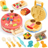 Color Dough Set Birthday Cake Color Dough Kitchen Creations Hamburger Maker Tools Kit For Kids Ages 4-8, Birthday Party Pretend