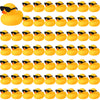 Chivao 60 Pcs Mini Rubber Duck In Bulk With 60 Sunglasses, Small Yellow Rubber Duck Gifts Bath Float Bathtub Toys Tiny Ducks For Holiday Cruise Baby Shower Decoration Birthday Party Favors Supplies