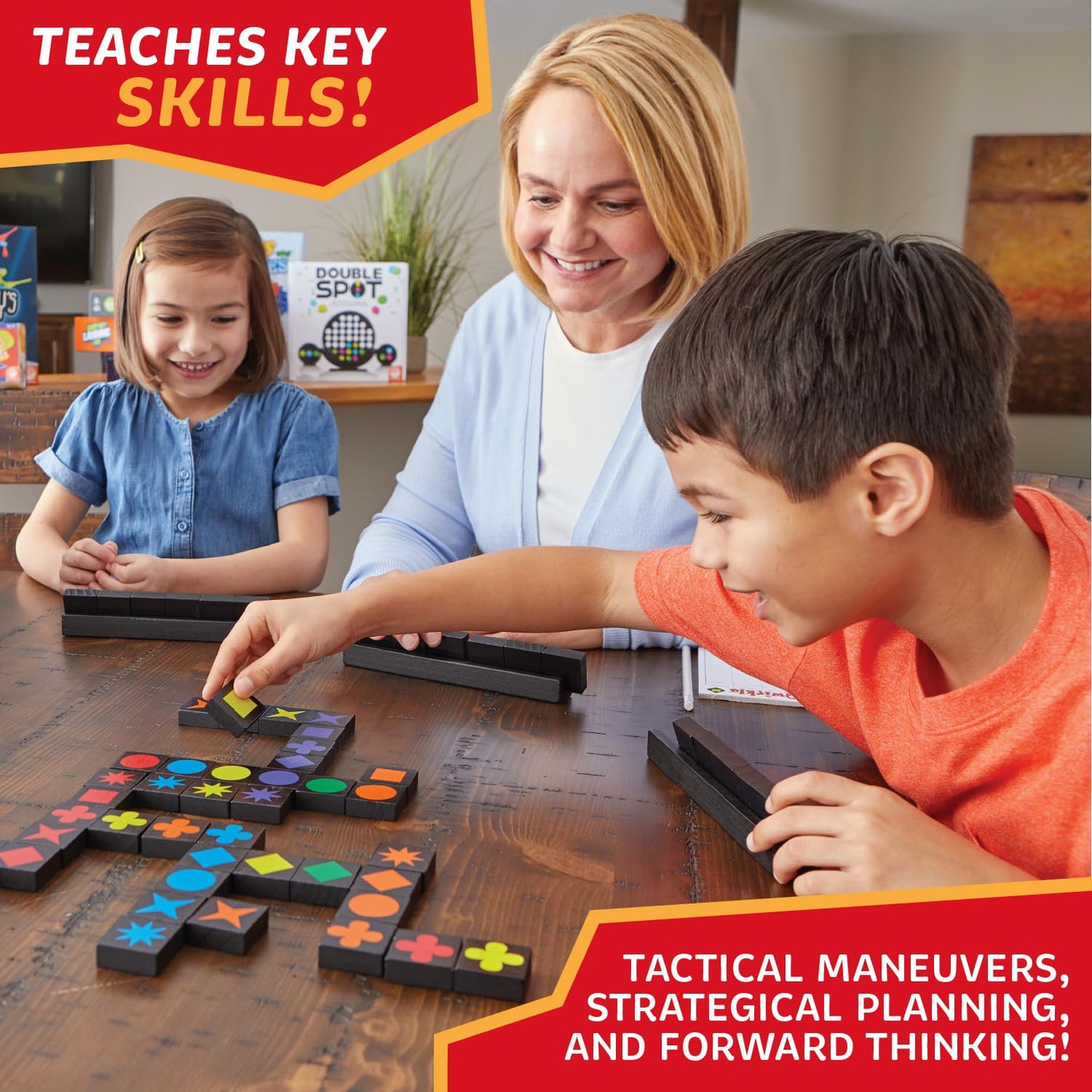 Qwirkle Board Game - Strategy Game For 2-4 Players Ages 6+ - Deluxe With Trays