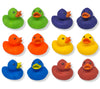 Cool Rubber Ducks (2') Standard Size. (12 Pack) Cute Duck Bath Tub Pool Toys. (Solid Color Rubber Duckies)