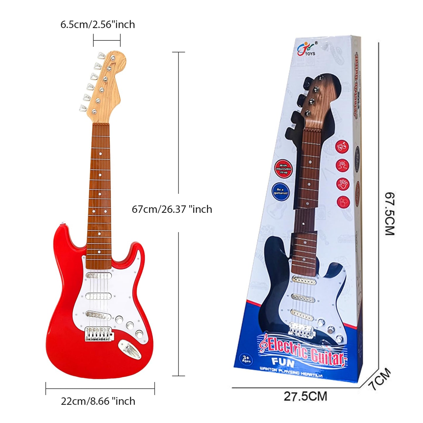 26 Inch Guitar Toy for Kids,Portable Guitar Toy Musical Instrument Toy, Educational Learning Musical Instrument Toy for Ages 3-1