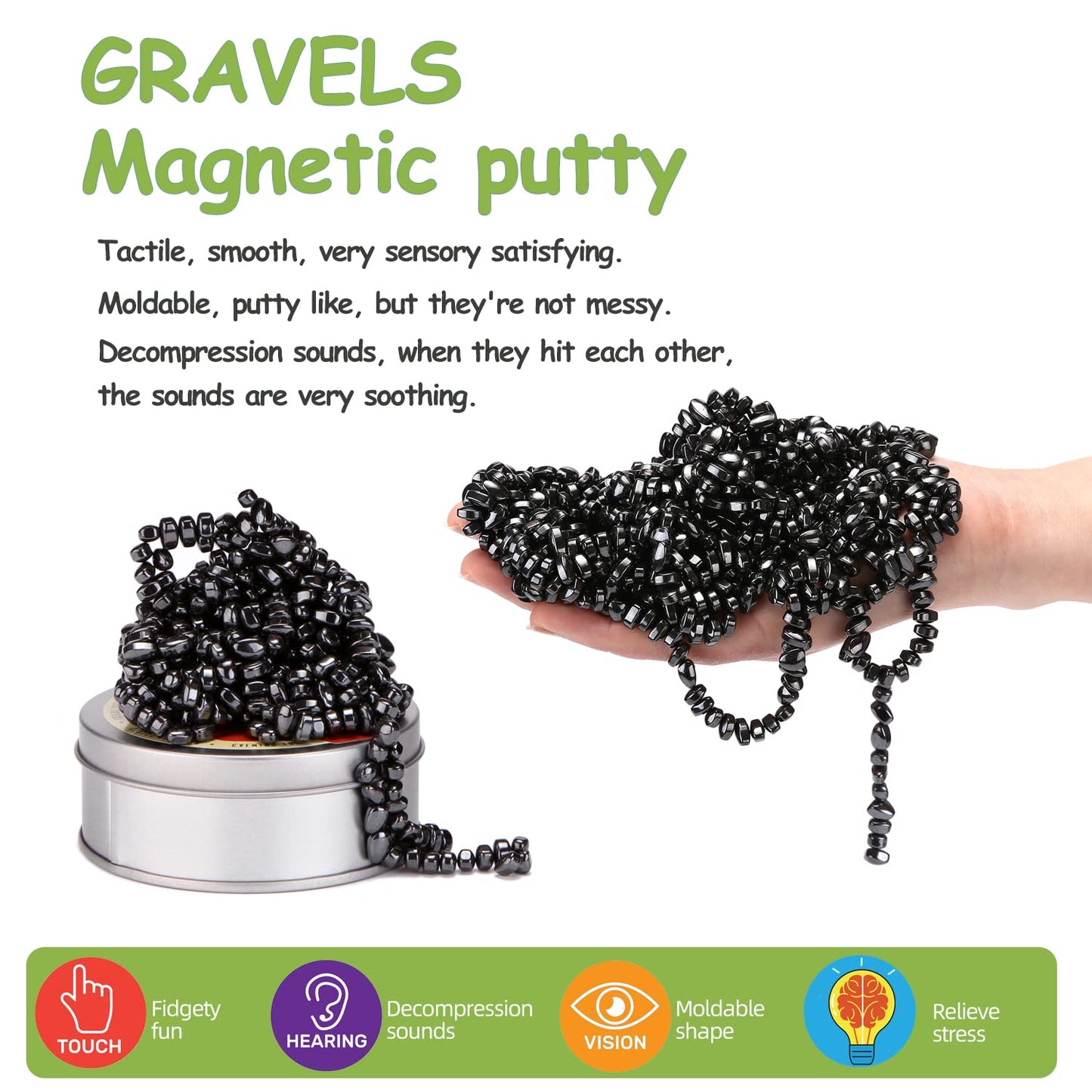 1000Pcs Magnetic Balls Fidget Toys Adults, Magnetic Putty Ferrite Crags Magnet Putty Desk Toys For Office For Adults