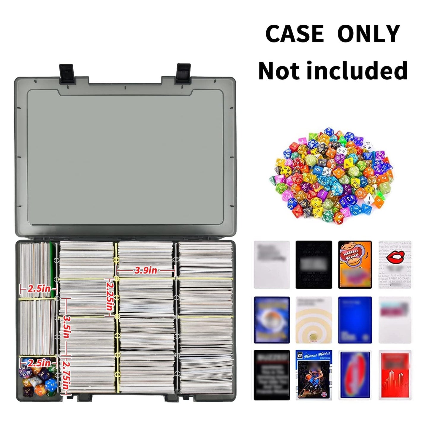 Xuerdon Trading Card Storage Box, 2300+ Playing Card Case Holder Organizer Compatible With Pm Tcg/For Yugioh/For Cah/For Phase 1