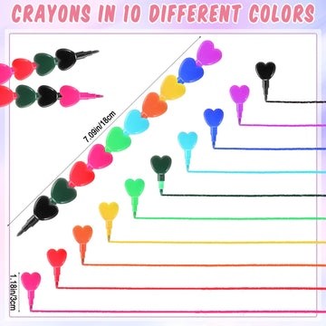 Sayglossy Stacking Crayons - 60 Colorful Crayon Sets with Card Sticker - Perfect for Valentine's Day Gifts, Classroom Rewards, and Party Supplies