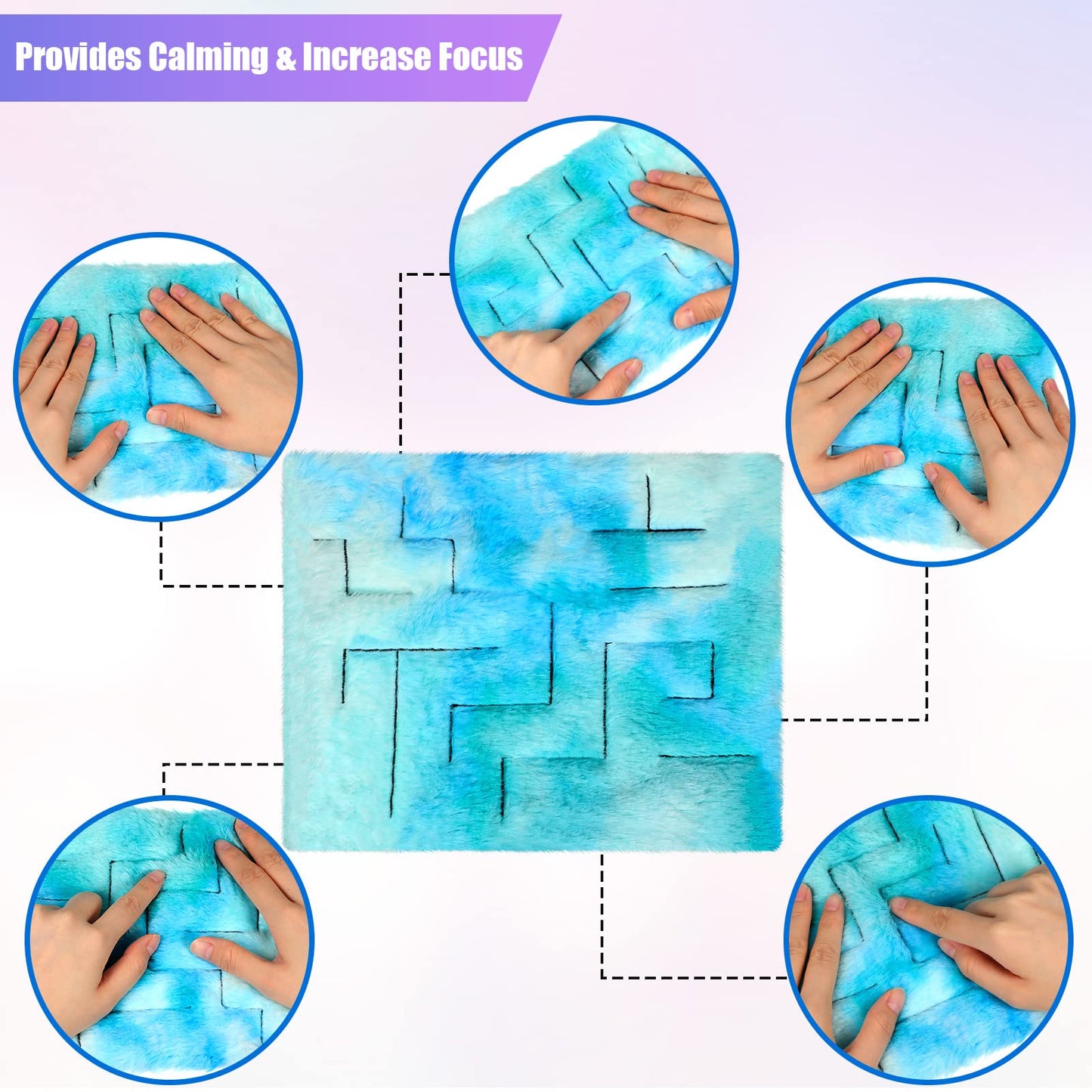 Frienda 2 Pack Marble Maze Mat Fidget Tactile Sensory Toys Stress Relief Toys Relief Anxiety Calming Mats For School Classroom Reduce Stress Anxiety Improve Focus(Vivid Style,8.7 X 6.3 Inch)