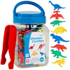 Edx Education Dinosaur Counters - Mini Jar Set Of 32 - Learn Counting, Colors, Sorting And Sequencing - Math Manipulative For Ki