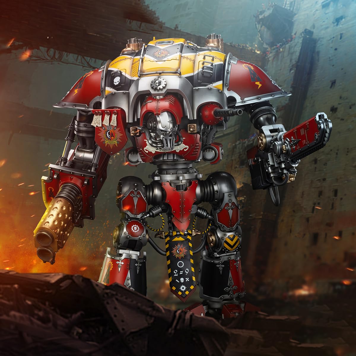 Joytoy Warhammer 40K 1/18 Action Figure Imperial Knights House Raven Knight Errant 21In Mecha Joy Toy Collection Model