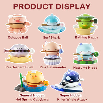 BEEMAI Lucky Wooden Fish Series 3PCs (Set of 3 No Repeat) Blind Box Random Design Cute Figures Collectible Toys Birthday Gifts