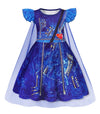 Wonderbabe Descendants 3 Costume Evie Dress Girls Popular Musical Cosplay Dress Princess Birthday Party Dress Up Clothes Halloween Outfits With Cape Size 6-7