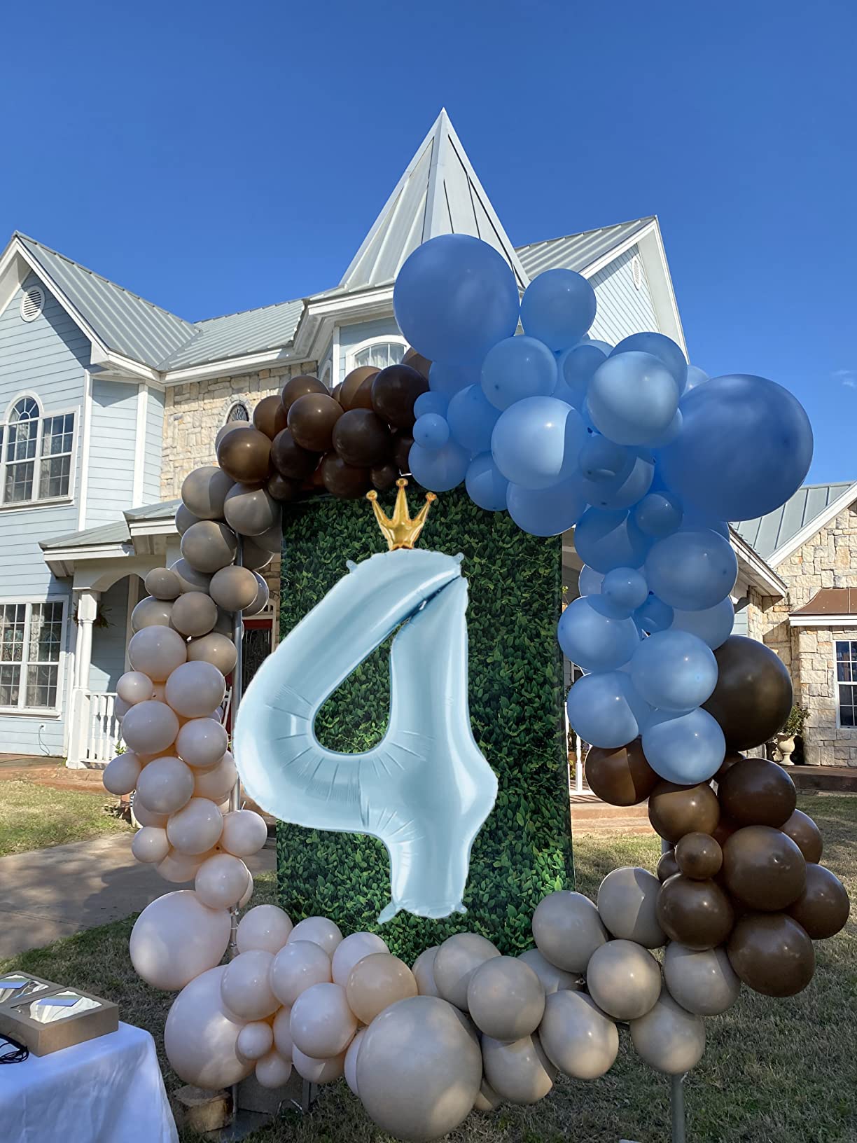 Gifloon Number 4 Balloon With Crown, Large Number Balloons 40 Inch, 4Th Birthday Party Decorations Supplies 4 Year Old Birthday