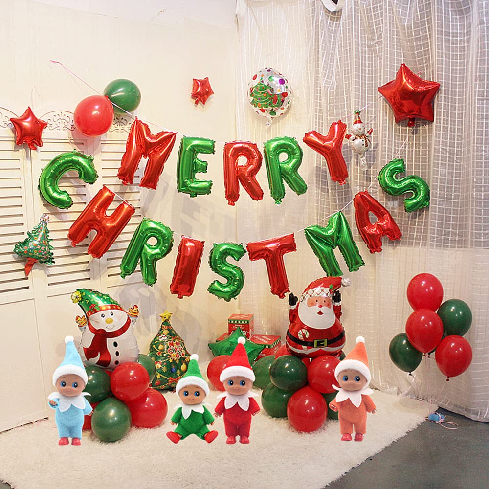 WULEEUPER Dark Skin Baby Elf Doll | Christmas Miniature Elf Decoration | Newborn Gift | Baby Grow Elf Dolls with Feet and Shoes (Green)