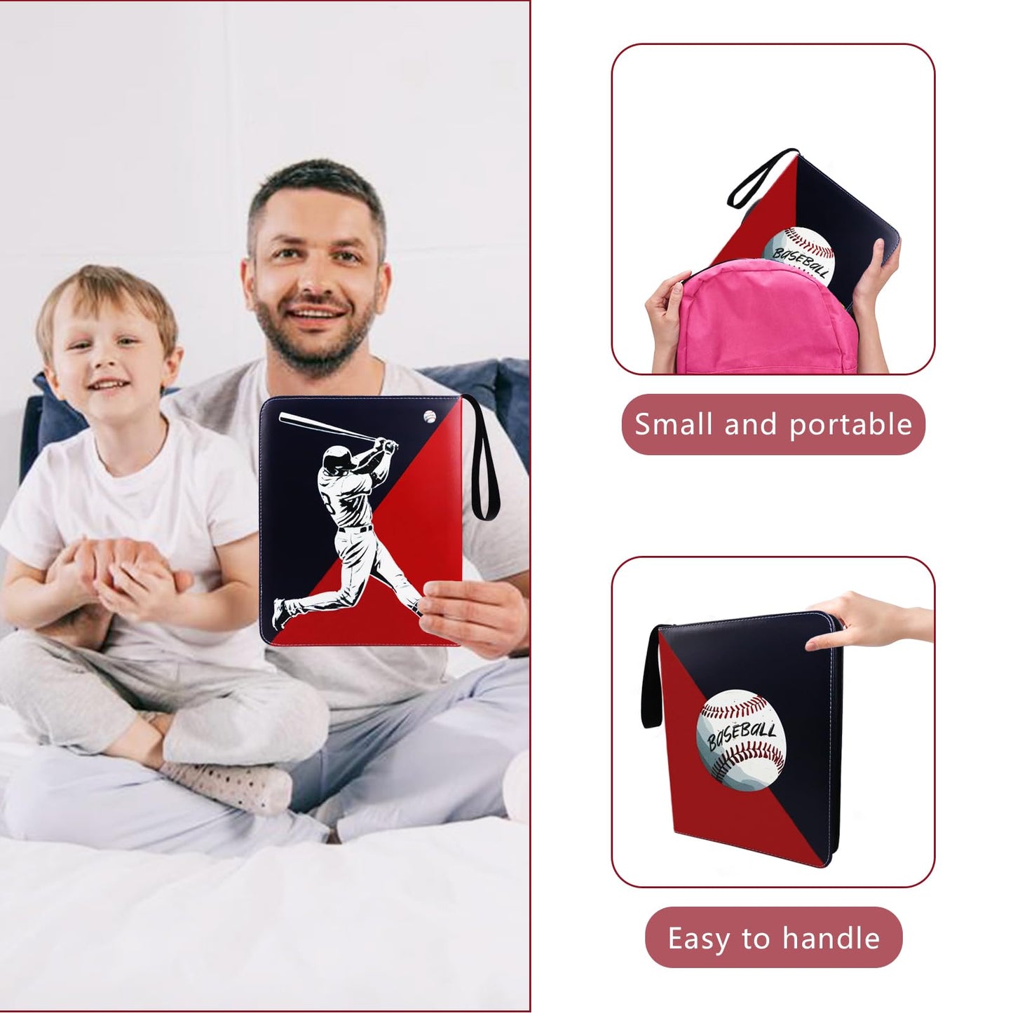 Baseball Card Binder 2025 Sports Trading Card with Sleeves Holder Album 400 Pockets Baseball Card Holder Sheets Display Storage Protectors for Collectors Boys and Girls Gift