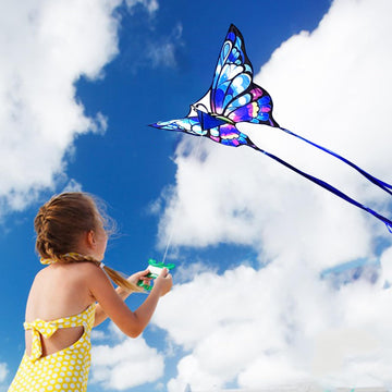 Simxkai Butterfly Kite For Kids & Adults, Easy To Fly Big Kite For Beginners Purple