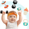 iPlay, iLearn Baby First Gym Rattle Set - 4PCS Infant Dumbbell Teething Toys for 3-12 Months, Multicolor, Perfect Newborn Gift