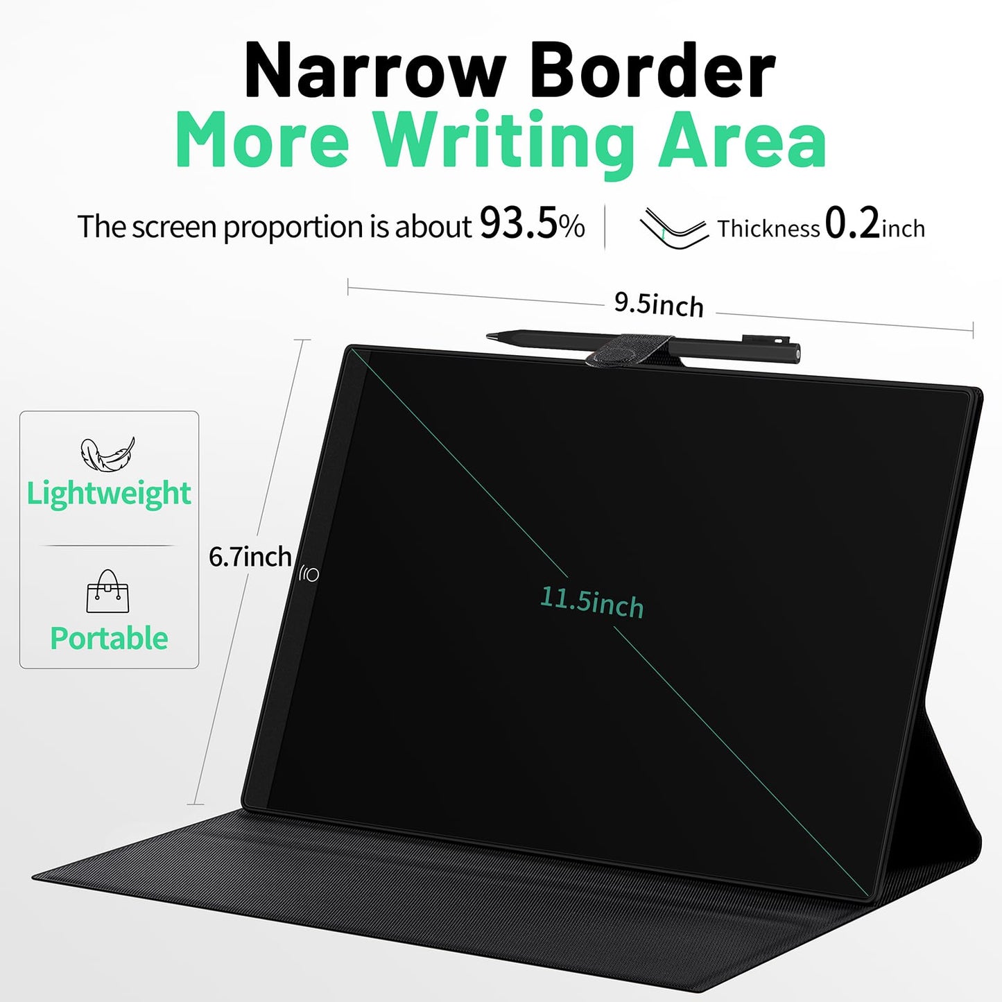 LCD Writing Tablet for Adults: 11.5 inch Full Screen with Tablet Case Hall Switch Digital Notepad Reusable Erasable Electronic D