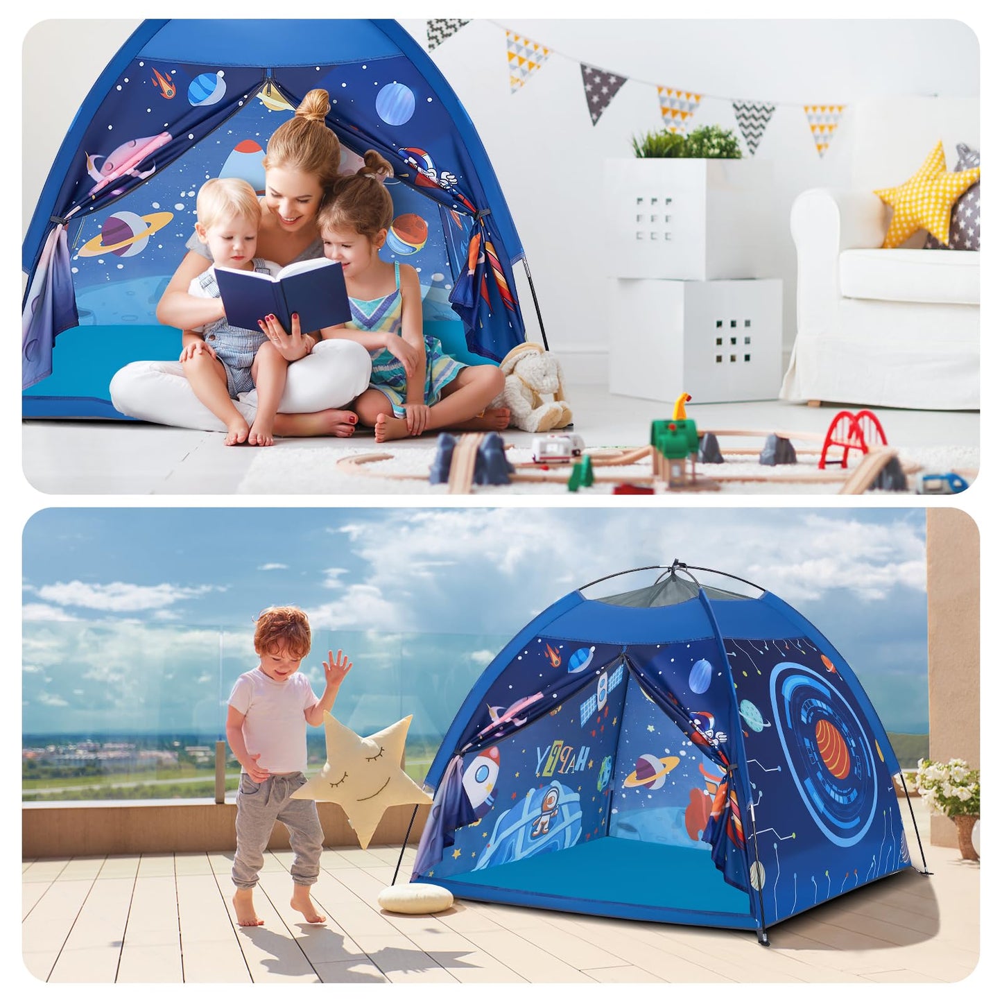 Mnagant Space World Play Tent Galaxy Dome Playhouse For Boys And Girls Imaginative Play-Astronaut Space For Kids Indoor And Outd