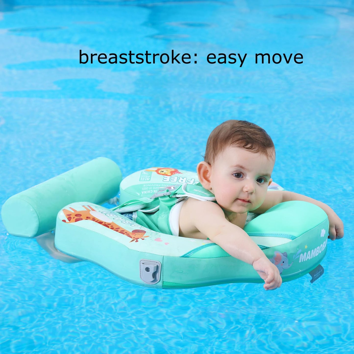 Newest Add Tail Avoid Flip Over Mambobaby Non Inflatable Baby Swim Float With Canopy Upf 50+ Vest Air Free Water Smart Swim Trai