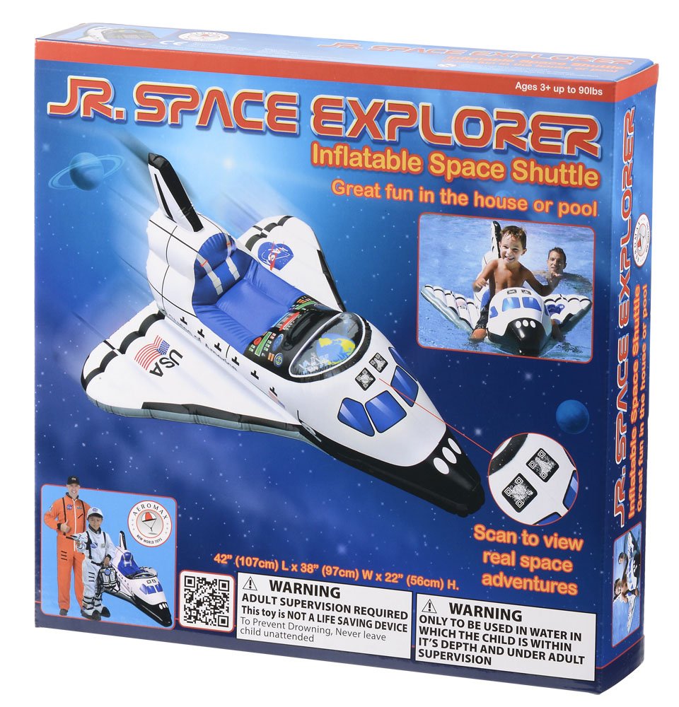 Aeromax Junior Inflatable Space Shuttle - White, 3 And Up, Plastic, Model AE-2300