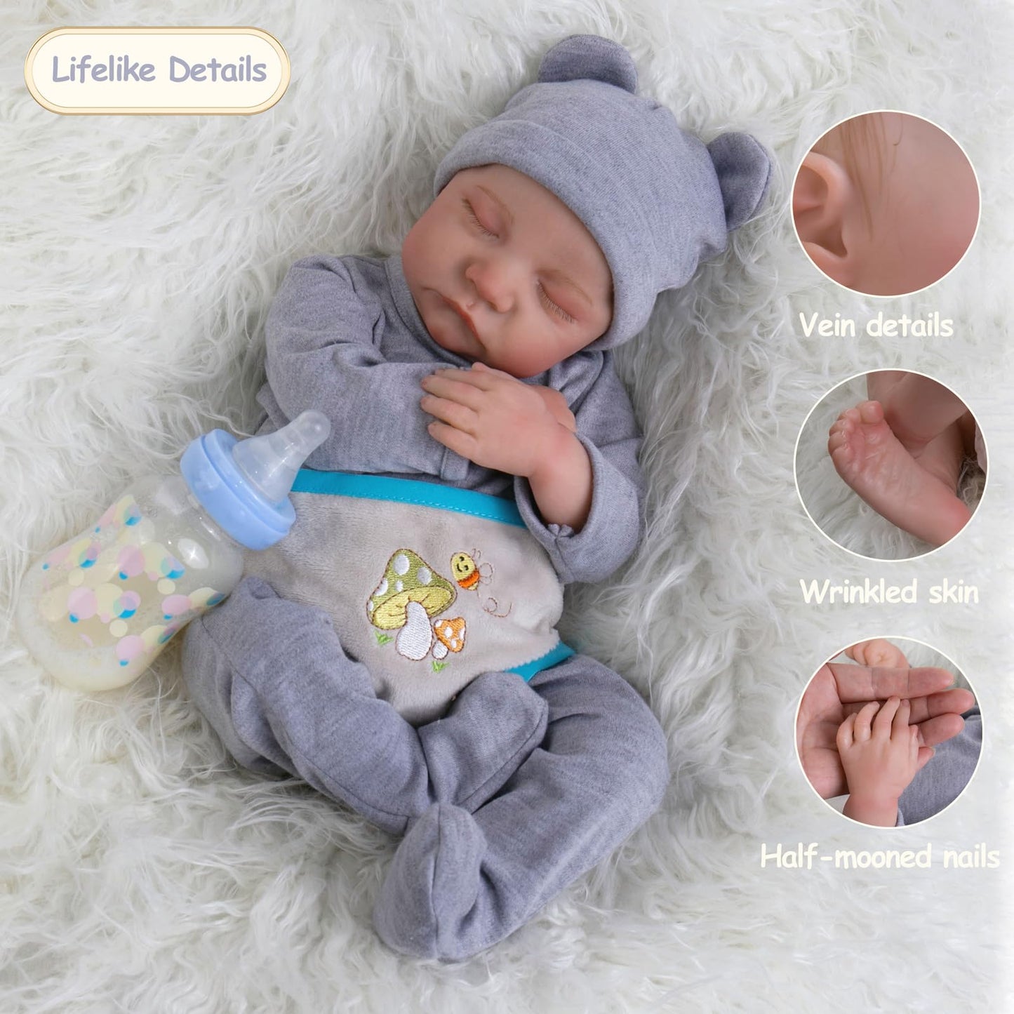 Aori Lifelike Reborn Baby Dolls Boy,18 In Baby Soft Body Realistic-Newborn Baby Dolls, Real Life Baby Dolls With Accessories For Kids Age 3+
