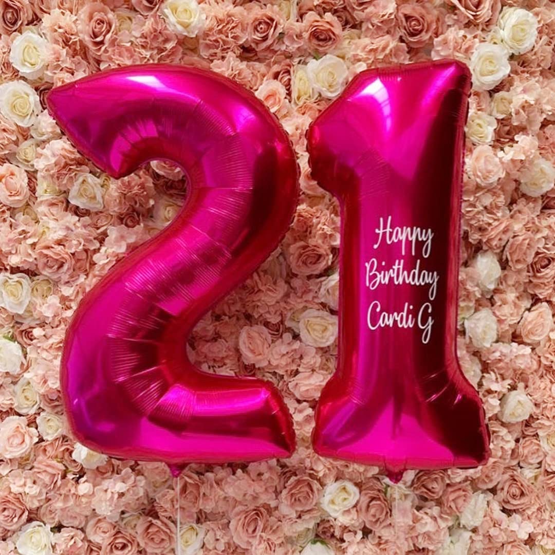 Hot Pink 12 Balloon Numbers,40 Inch 12 Or 21 Birthday Balloon Foil Mylar Number 12 Balloon Large Dark Pink Number Balloons For Birthday Party Anniversary Festival Decorations