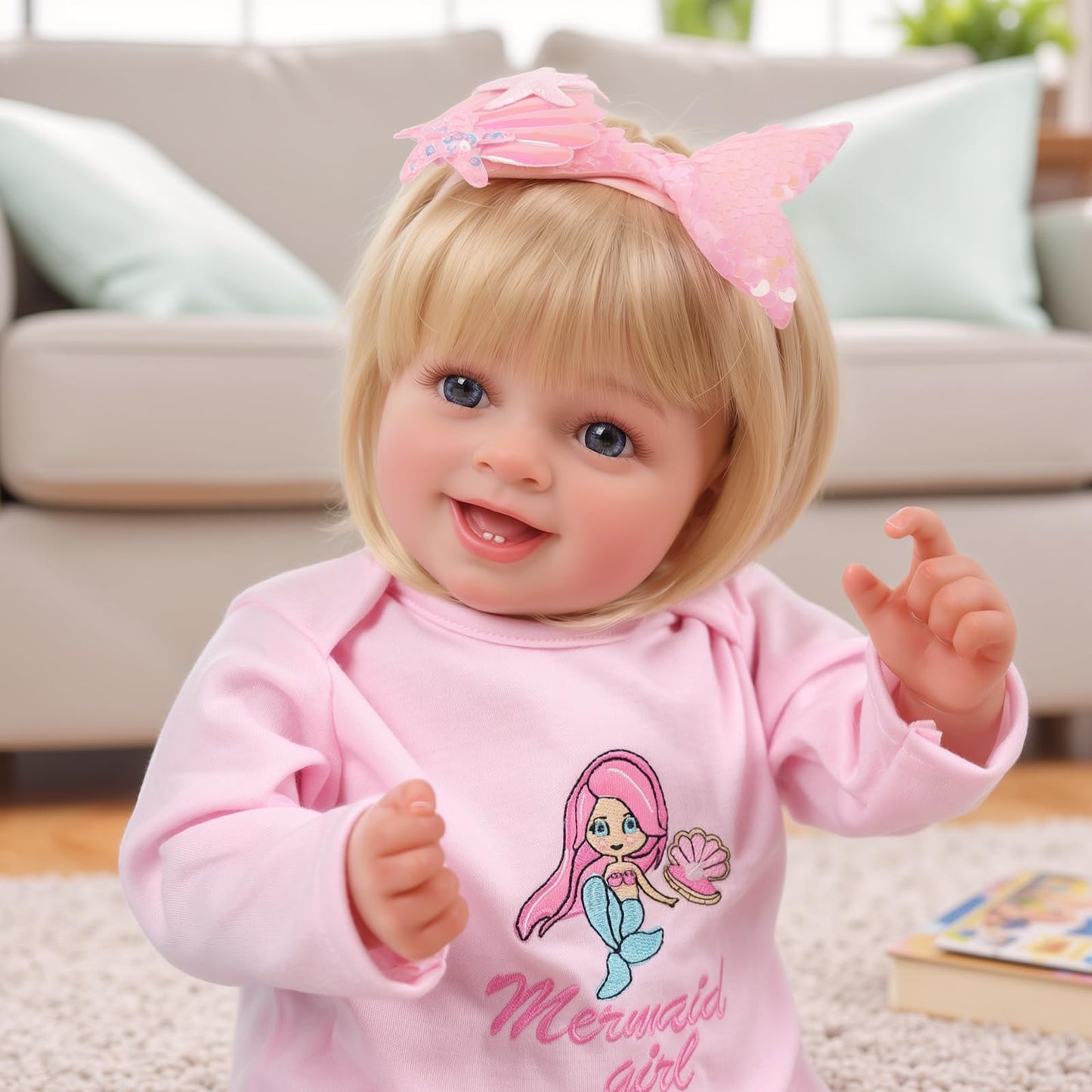 Babeside Lifelike Reborn Baby Dolls Girl, 20 Inch Newborn Realistic Real Life Poseable Doll For Girls Soft Vinyl And Cloth Body With Feeding Kit Gift Box For Kids Age 3+
