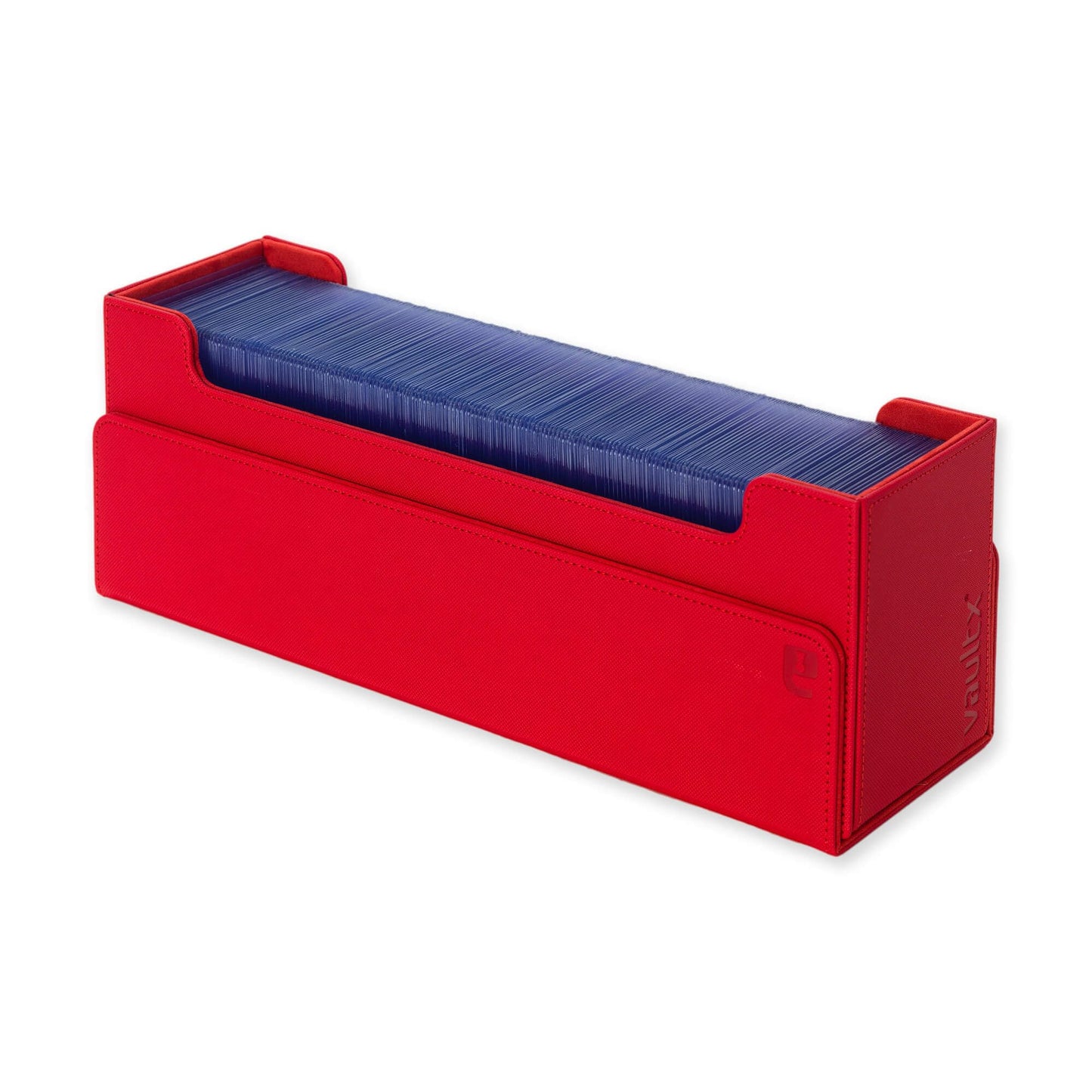 Vault X Exo-Tec Card Box 450+ - Red, Magnetic Lid, Dividers & Foam Fillers for TCG/CCG & Sports Cards Storage
