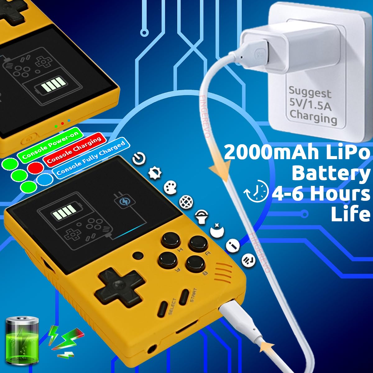 Miyoo Mini V4 Handheld Game Console 2.8-Inch 750*560 Ips Screen 2000Mah Miyoo-Mini V4 With Portable Case Yellow