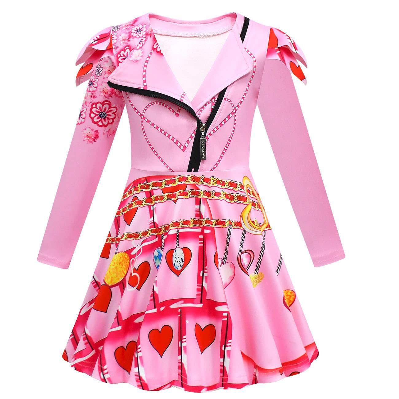 Wyyxyb Girls Bridget Costume Birthday Party Dress Halloween 4 Descendants Cosplay Outfits(9-10 Years,Pink)