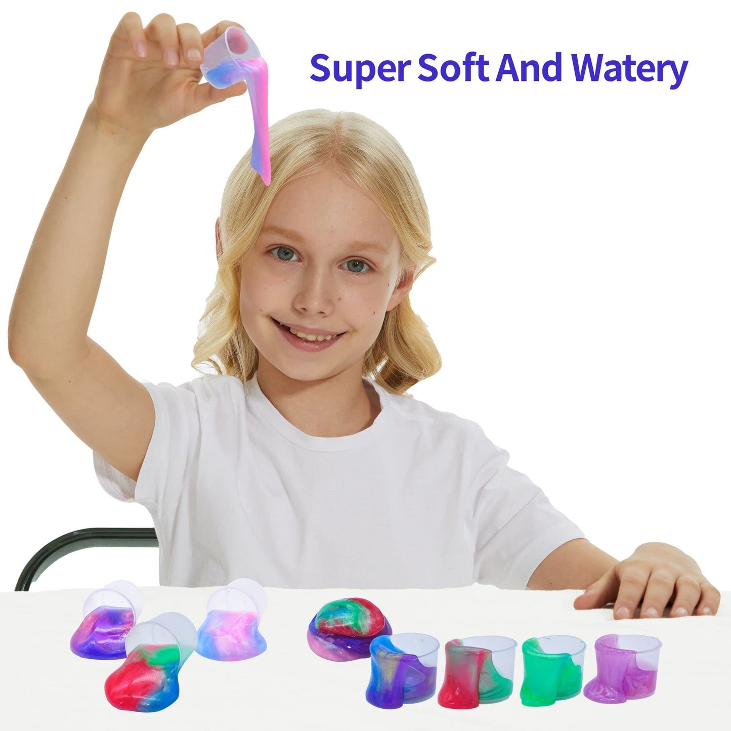 Zonfrto 64 Packs Galaxy Putty Slime, Party Favor For Kids Girls & Boys, Adults, Non Sticky, Unscented,Stress & Anxiety Relief, W