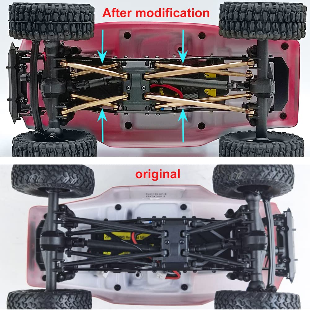 RCLIONS Higher Extra Clearance RC Links Linkage Set for 1/24th Axial SCX24 Deadbolt AXI90018 AXI00004 RC Crawler Car Upgrades Pa