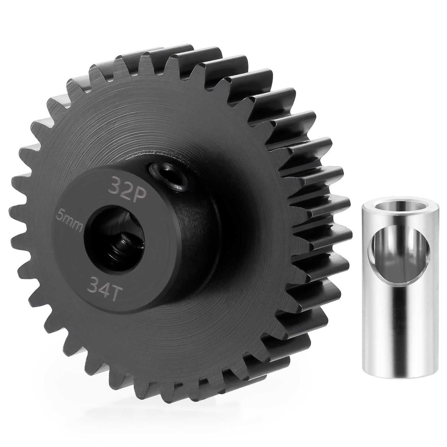 Brkrc Steel 32P 5Mm Pinion Gear 25T 26T 28T 29T 30T 31T 32T 33T 34T 35T 36T 37T 38T Motor Gears For 1/10 1/8 Rc Car Parts (34T)