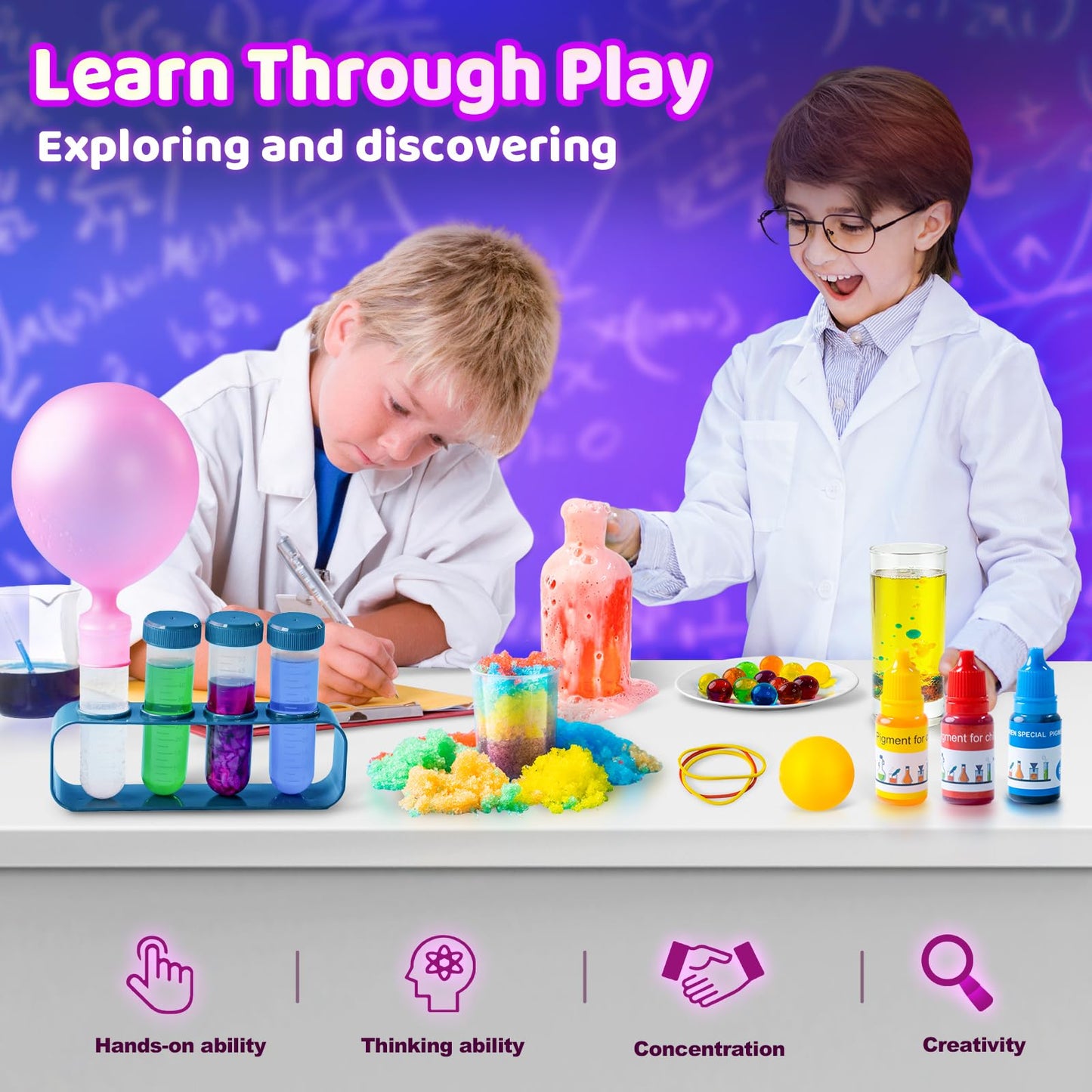 Science Kits For Kids - 50 Experiments Science Kit For Kids Age 6-12 Year Old, Stem Educational Science Toys Gifts For Girls Boy
