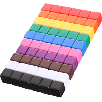 Gejoy 60 Pieces 16mm Multicolored Acrylic Blank Dice Cubes for DIY Board Games with Storage Bag